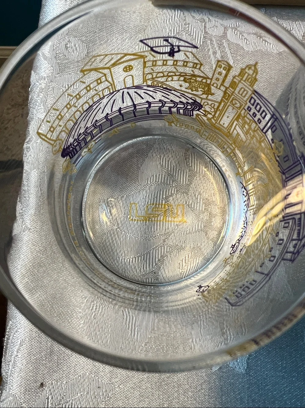 LSU College Cityscape Rock Glasses New in Box